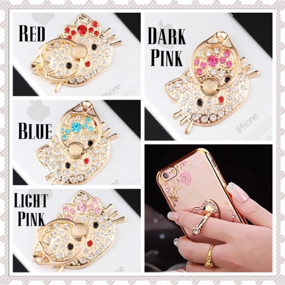 🎀NEW HELLO KITTY Cell Phone Ring Grip Gold NWT